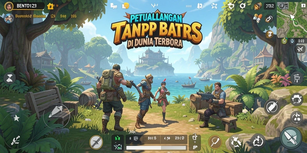 Gameplay Open World BENTO123 yang penuh warna dan interaktif.